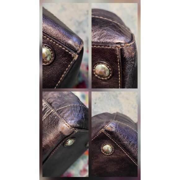 COACH 14282 bronze Madeline double handledl metaillic leather Satchel handbag - Picture 11 of 15